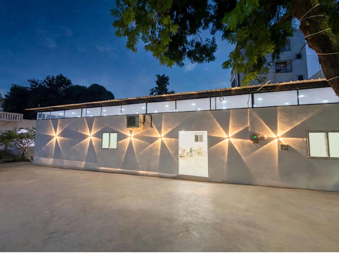 Evening exterior of Ishaa Banquet Hall in Saroornagar